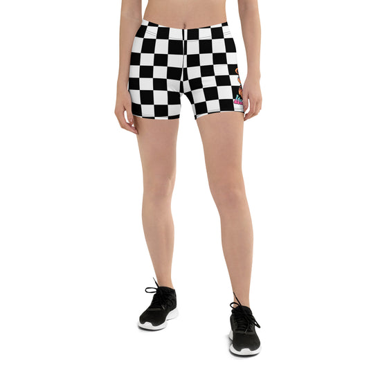 Women's CheckerBoard Drippy Short Leggings